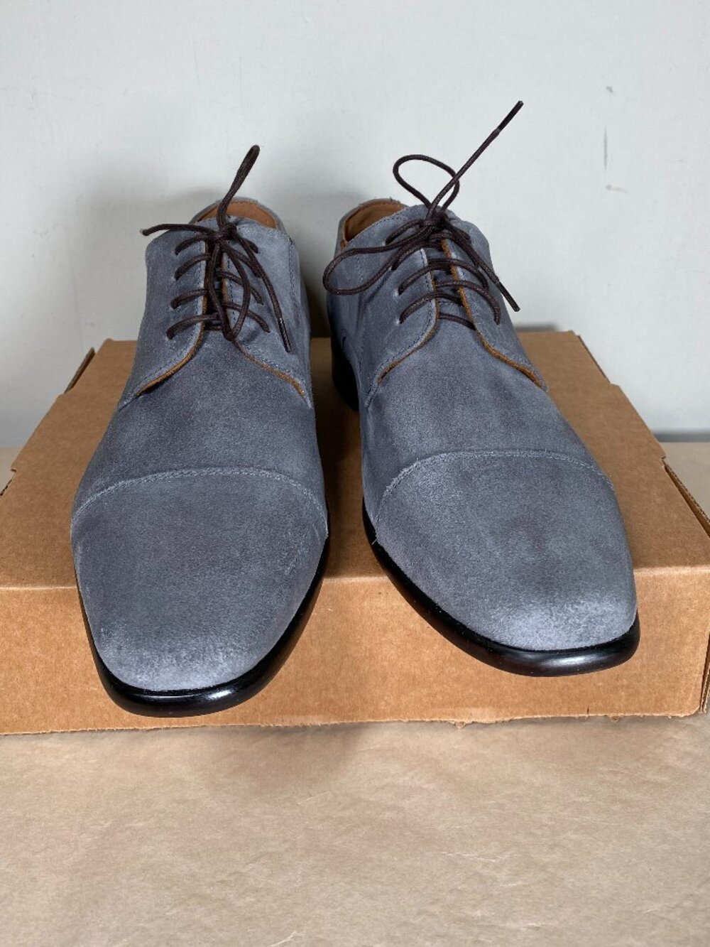 Florsheim Angelo Cap-Toe Oxford Dress Shoes Men's 11.5D Grey Suede - Picture 3 of 16